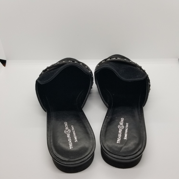 Treasure & Bond black suede studded pointed toe mules size 8 - Picture 5 of 9